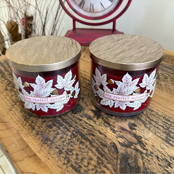Bath and Bodyworks The Perfect Autumn Scented Candles NEW LOT OF 2 - Picture 1 of 3